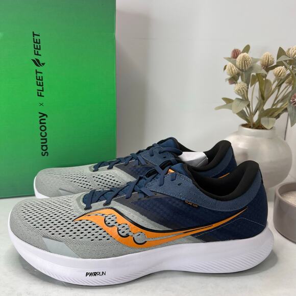 Saucony Ride 16 Neutral Sneaker Gray/Blue/Orange S20830-91 Men 15M Tried On